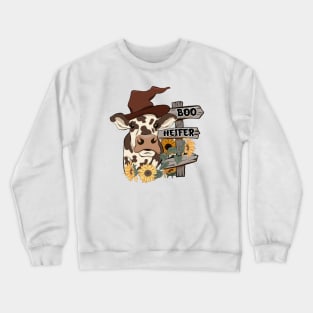 Boo Heifer Sunflower Cow Crewneck Sweatshirt